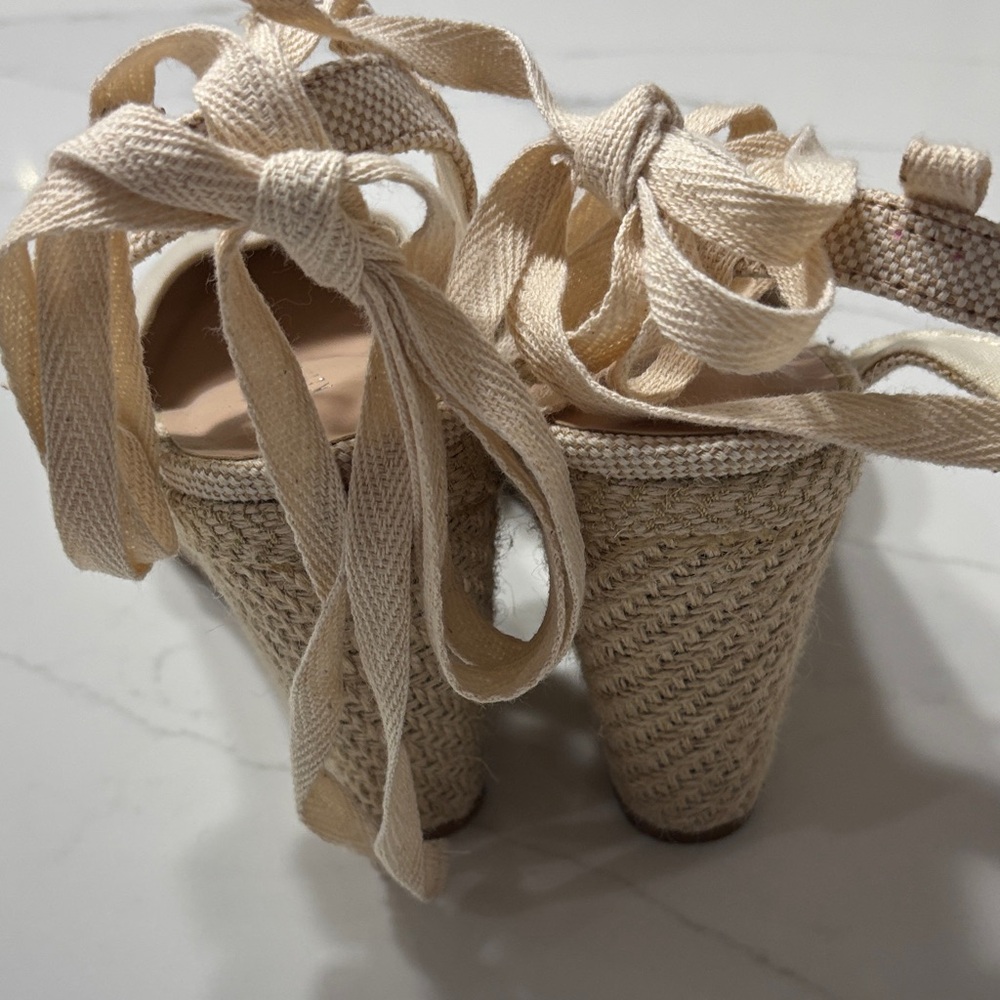 Kelly & Katie Beige Lace-Up Espadrilles - Picture 7 of 17